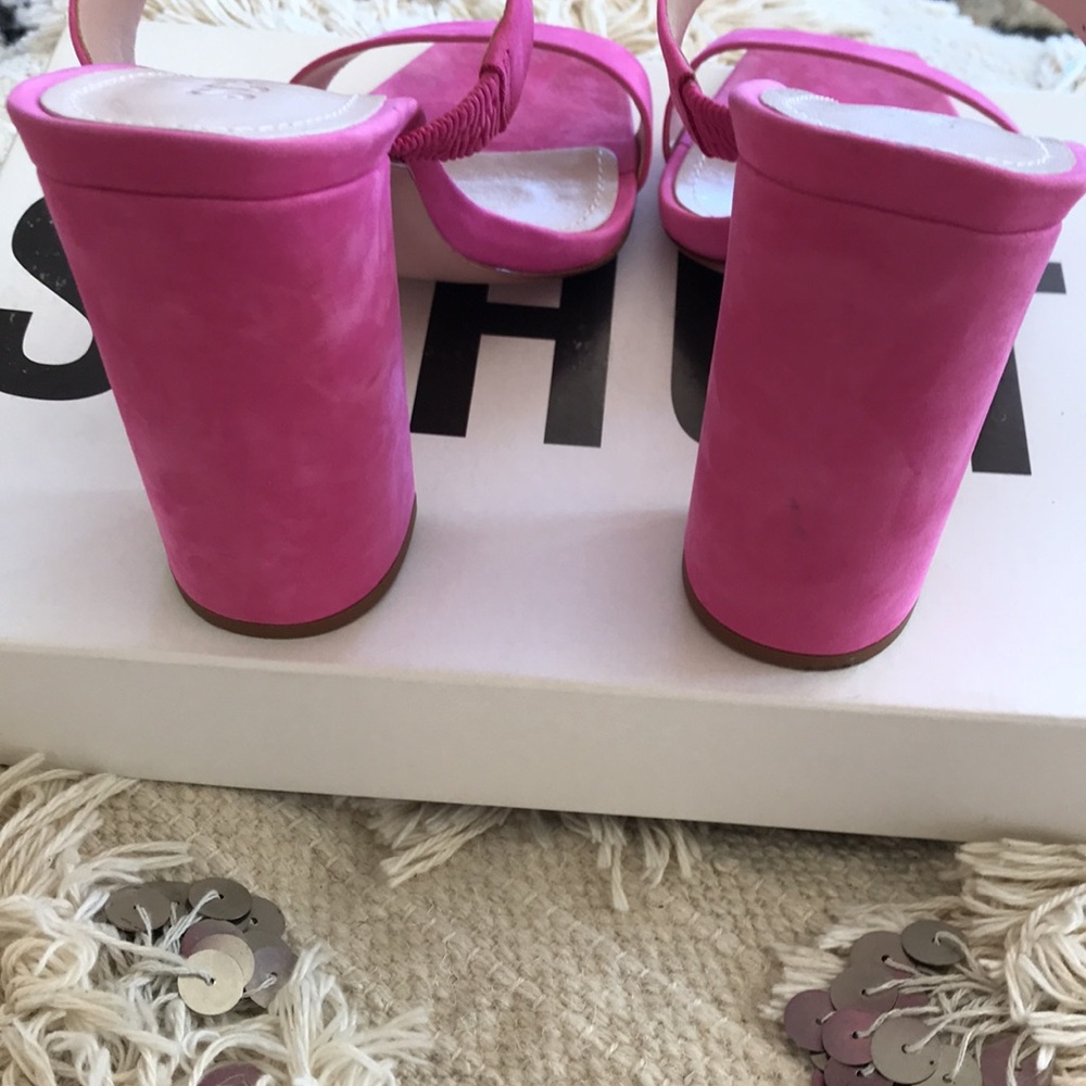SCHUTZ Maribel Rosa Vibrant Pink Sandal Heels 6 - Picture 8 of 15